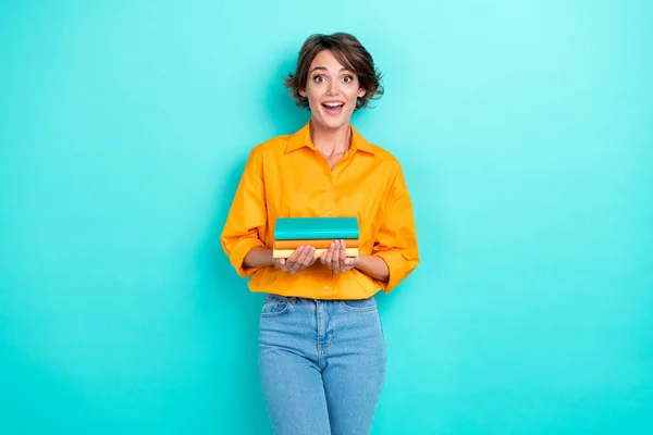 Foto Retrato Mujer Joven Bastante Hermosa Divertida Usar Jeans Camisa —  Fotos de Stock