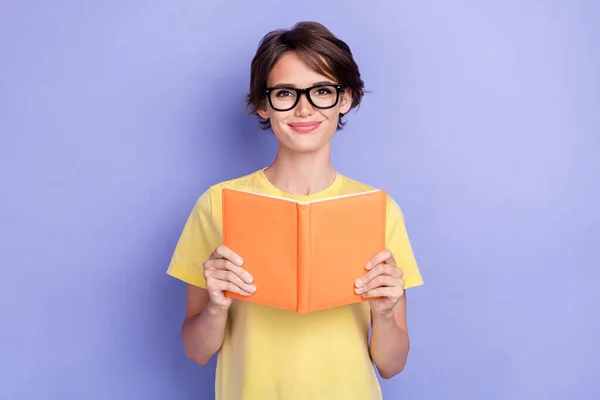 Foto Giovane Attraente Bella Carino Ragazza Donna Indossare Occhiali Nerd — Foto Stock