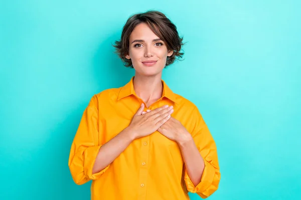 Photo Young Pretty Nice Cute Adorable Woman Wear Office Shirt — Stock Photo, Image