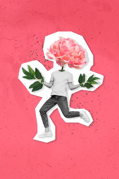 Özel Dergi Resmi Erkek Silueti Şakayık Çiçeğini Tasvir Etmek Yerine — Stok fotoğraf
