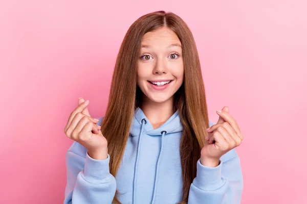 Foto Adolescente Divertido Optimista Linda Niña Estudiante Escuela Usar Suéter — Foto de Stock