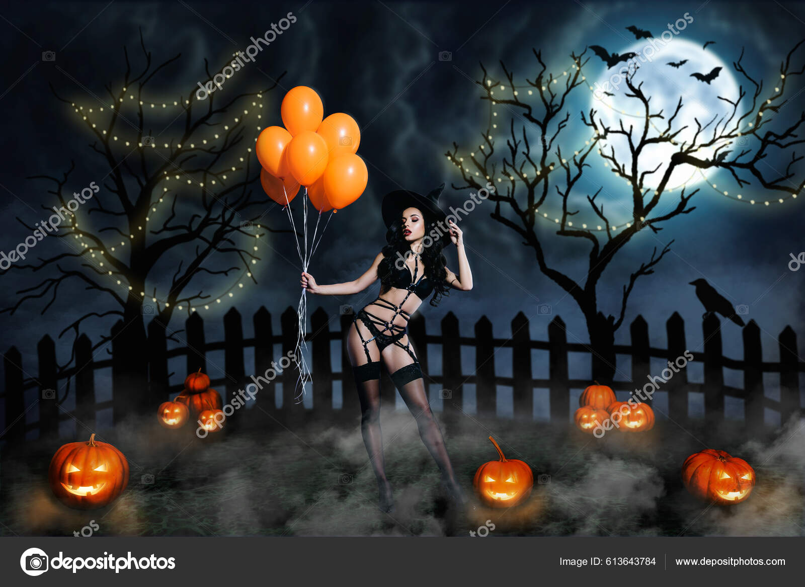 Kreative Trend Collage Aus Heißen Attraktiven Frau Hexe Bdsm Kostüm –  Stockfoto © deagreez1 613643784