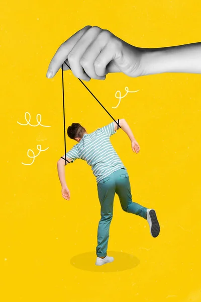 Verticale Collage Illustratie Van Enorme Menselijke Arm Zwart Wit Effect — Stockfoto