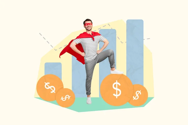 Photo Sketch Graphics Artwork Picture Funny Funky Superman Guy Earning — Stock Photo, Image