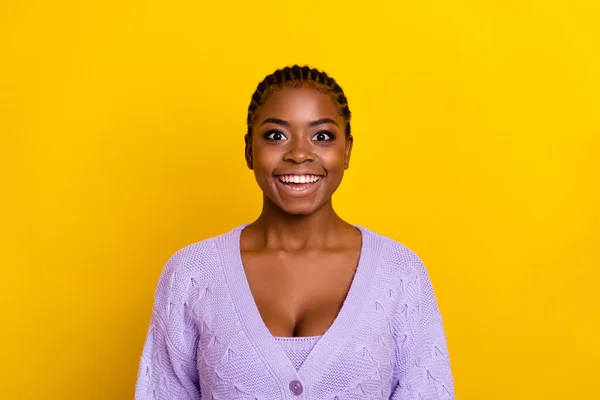 Retrato Chica Excitada Asombrada Radiante Sonrisa Increíble Aislado Sobre Fondo — Foto de Stock