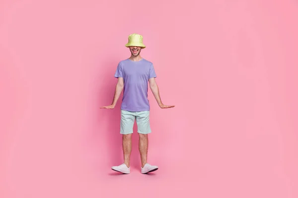 Volledige Foto Van Goed Humeur Persoon Jongen Dragen Trendy Kleding — Stockfoto