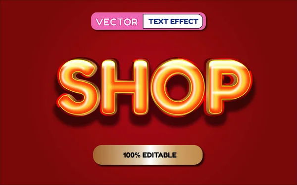 Text Effect Editable Shop — Stockvektor