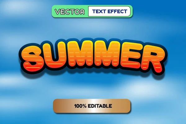 Text Effect Editable Summer — Vetor de Stock