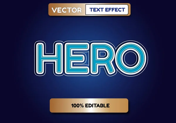 Текстовый Эффект Редактируемый Герой — стоковый вектор