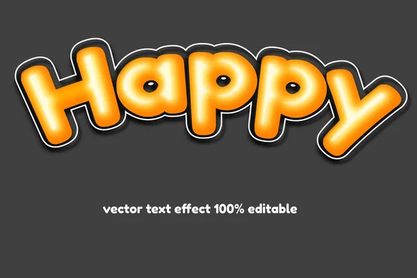 stock vector text effect editable happy