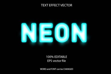 text effect editable neon