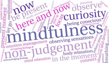 Beyaz bir arkaplanda farkındalık kelimesi bulutu. 