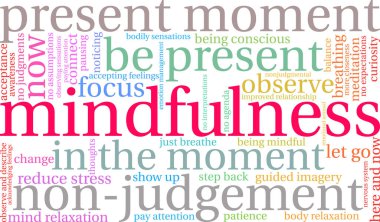 Beyaz bir arkaplanda farkındalık kelimesi bulutu. 