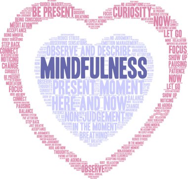 Beyaz bir arkaplanda farkındalık kelimesi bulutu. 