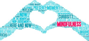 Beyaz bir arkaplanda farkındalık kelimesi bulutu. 