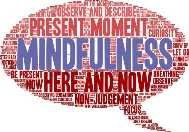 Beyaz bir arkaplanda farkındalık kelimesi bulutu. 