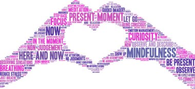 Beyaz bir arkaplanda farkındalık kelimesi bulutu. 