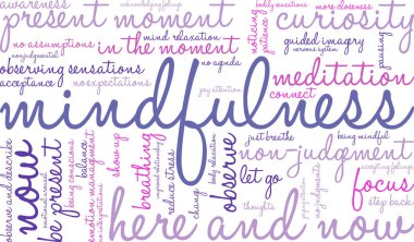 Beyaz bir arkaplanda farkındalık kelimesi bulutu. 