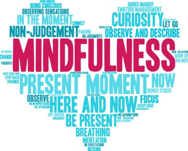 Beyaz bir arkaplanda farkındalık kelimesi bulutu. 