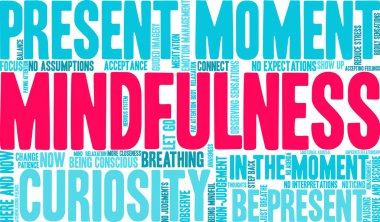 Beyaz bir arkaplanda farkındalık kelimesi bulutu. 