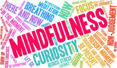 Beyaz bir arkaplanda farkındalık kelimesi bulutu. 