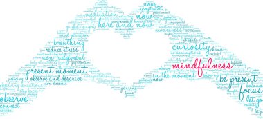 Beyaz bir arkaplanda farkındalık kelimesi bulutu. 