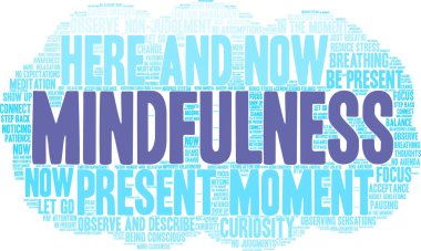 Beyaz bir arkaplanda farkındalık kelimesi bulutu. 