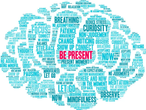 Present Word Cloud White Background Rechtenvrije Stockillustraties