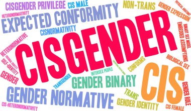 Beyaz bir arkaplanda siseksüel kelime bulutu. 