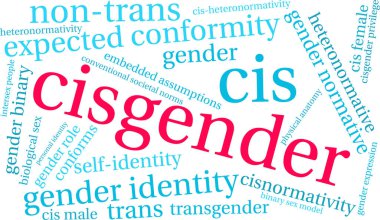 Cisgender word cloud on a white background. 