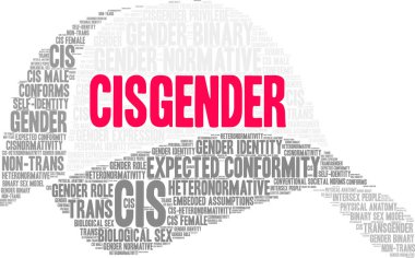 Beyaz bir arkaplanda siseksüel kelime bulutu. 