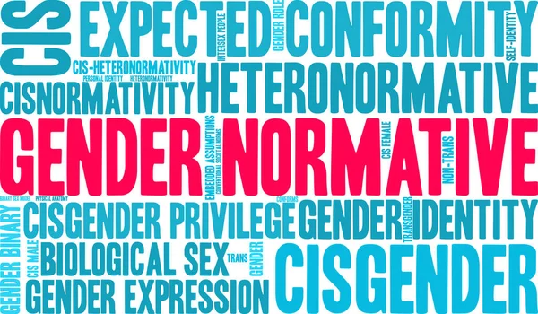 Beyaz arkaplanda cinsiyet normatif kelime bulutu. 
