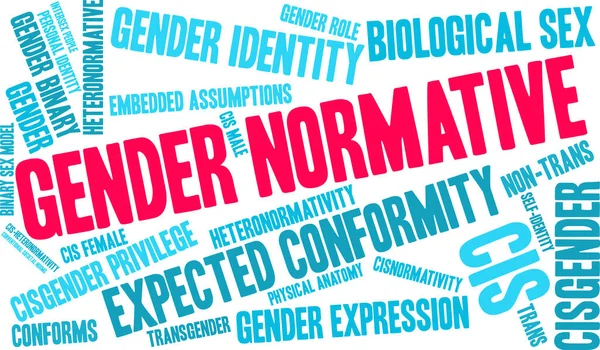 Beyaz arkaplanda cinsiyet normatif kelime bulutu. 
