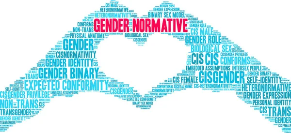 Beyaz arkaplanda cinsiyet normatif kelime bulutu. 