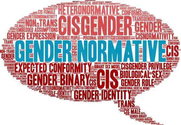 Beyaz arkaplanda cinsiyet normatif kelime bulutu. 