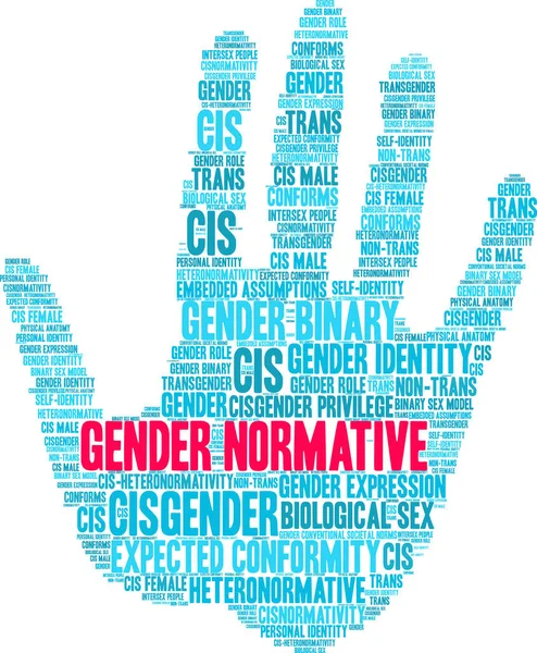 Beyaz arkaplanda cinsiyet normatif kelime bulutu. 