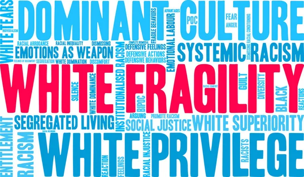 White Fragility Nuvem Palavras Fundo Branco —  Vetores de Stock