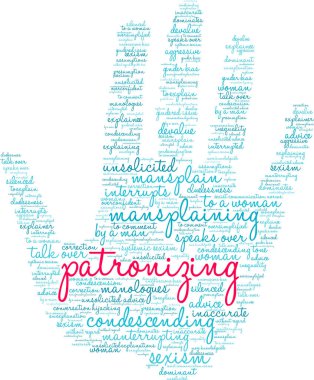 Beyaz arka planda patronluk taslayan kelime bulutu. 