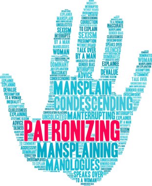 Beyaz arka planda patronluk taslayan kelime bulutu. 