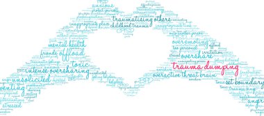 Beyaz bir arkaplanda travma bulutu.