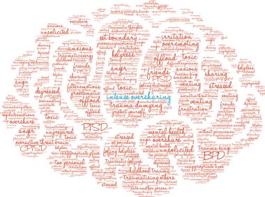 Beyaz arkaplanda yoğun bir kelime bulutu. 