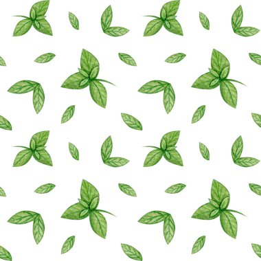 Nane yapraklı, renksiz desenli. Suluboya el çizimi tasarımı