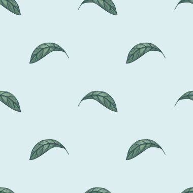 Suluboya yeşili mavi arka planda pürüzsüz izler bırakır. Tasarlanabilir yazdırılabilir ürünler için yapraklı illüstrasyon