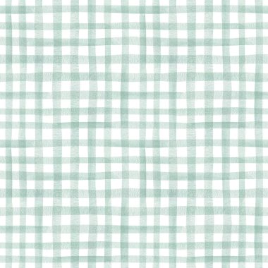 Colorful blue checkered pattern. Seamless watercolor abstract geometric pattern. Design for wrapping paper, textile or printable products,