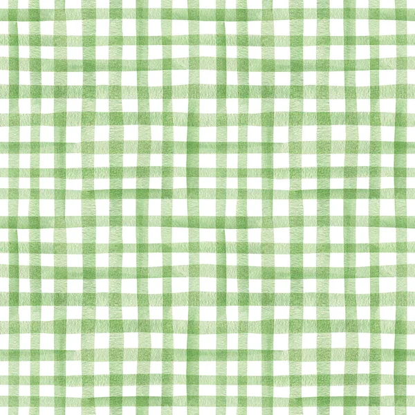 Colorful green checkered pattern. Seamless watercolor abstract geometric pattern. Design for wrapping paper, textile or printable products,