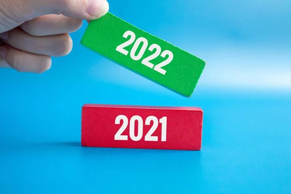 Nytt 2022 Kommer Koncept Kvinna Sätter Den Gröna Med 2022 — Stockfoto