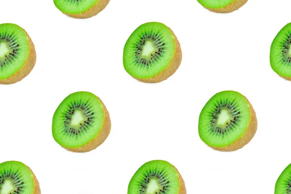 Felii Kiwi Vedere Sus Feliilor Kiwi Izolate Fundal Alb Fructe — Fotografie, imagine de stoc