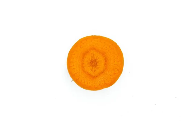 Carrot Slice Top View Carrot Slice Isolated White Background — Fotografia de Stock