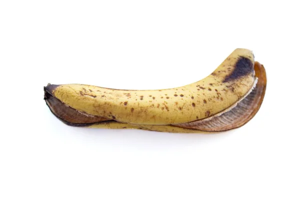 Buccia Banana Isolato Foto Primo Piano Buccia Banana Sfondo Bianco — Foto Stock