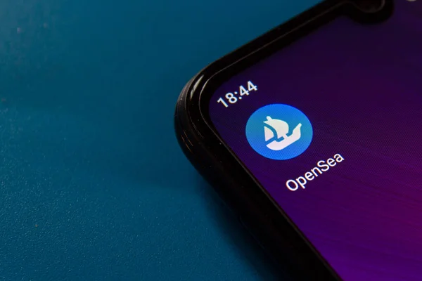 Значок Мобильного Приложения Opensea Экране Смартфона Афьонкарахисар Турция Апреля 2022 — стоковое фото